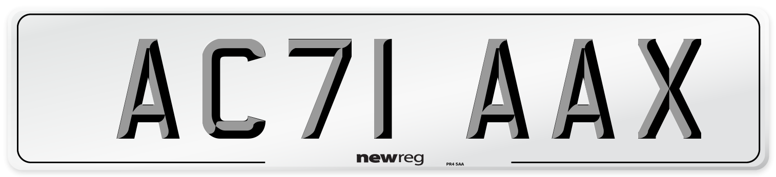 AC71 AAX Number Plate from New Reg